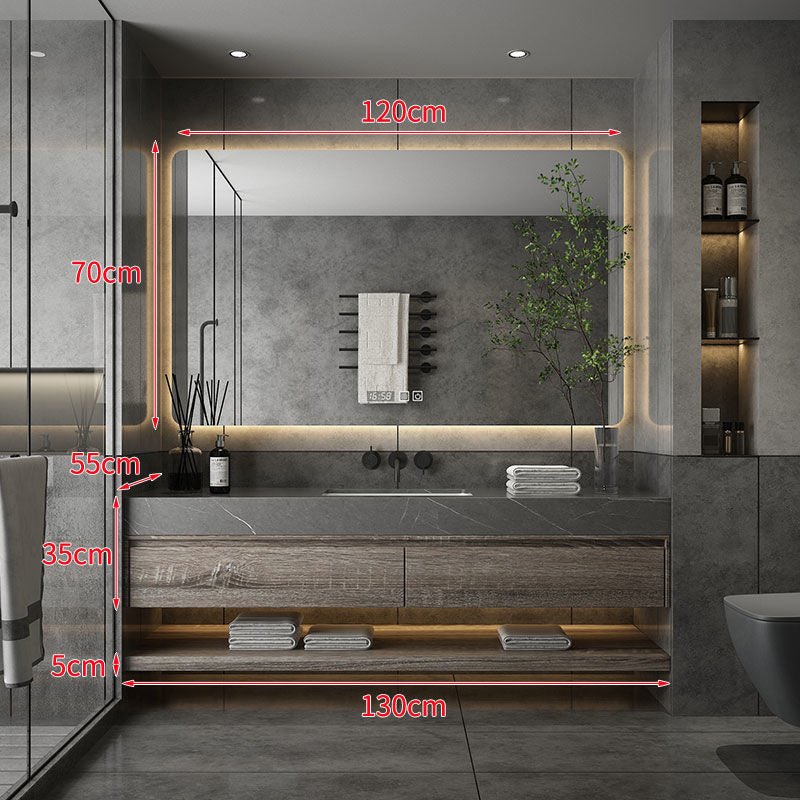 QW- Custom-made Bathroom storage made from real wood, bathroom sink set, and smart mirror cabinet in the bathroom.