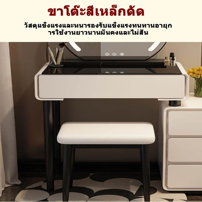 Solid Wood Bedside Table, Simple Dressing Table with Bin Cabinet for Home