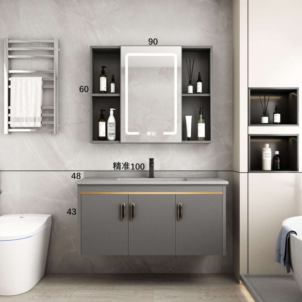 Kabinet Penyimpanan Aluminium QW- Cermin Pintar di Bilik Mandi, Singki Bilik Mandi 