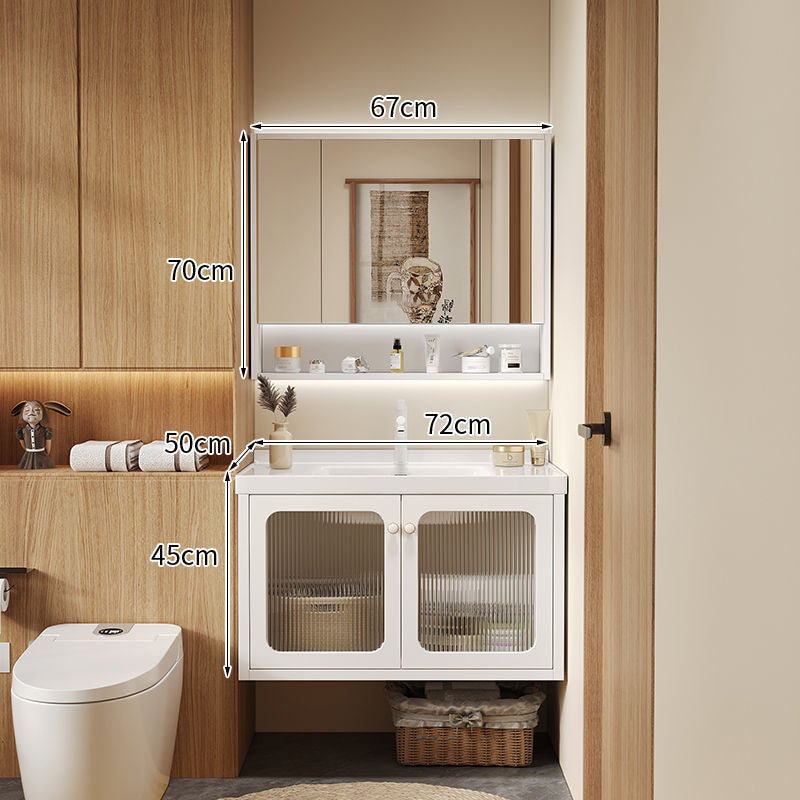 QW- Solid Wood Storage Smart Mirror Cabinet Bathroom Sink Set