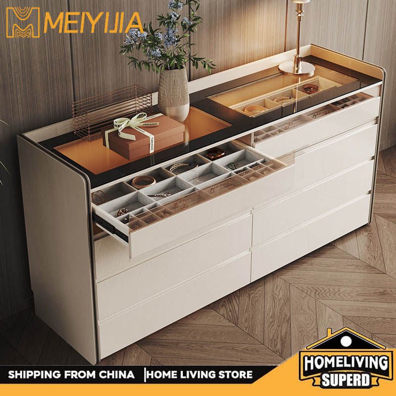 Modern simple Bedroom Storage at end of bed Elegant cabinet in the living room Wall-mounted storage cabinet, dressing table