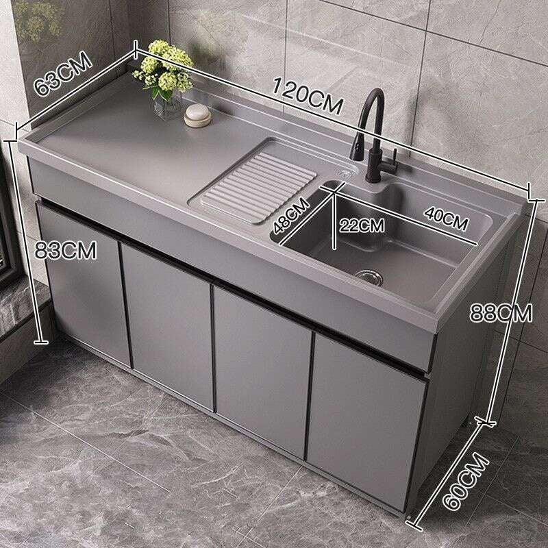 Kabinet Penyimpanan Bilik Mandi QW- Set Singki Kabinet penyimpanan aloi aluminium 