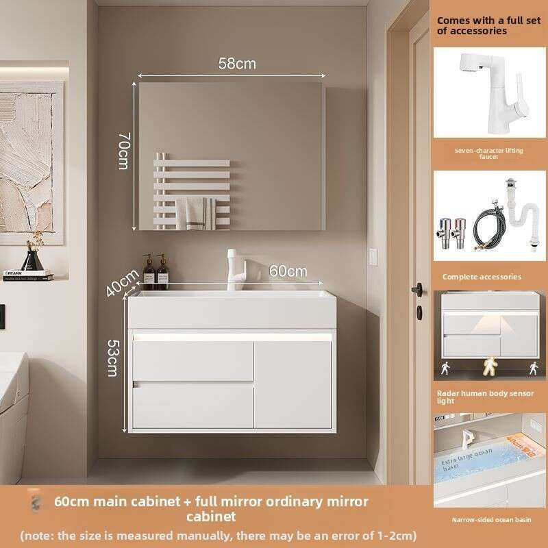 QW- Kabinet kaca pintar untuk storan bilik mandi, lebar 40 cm.