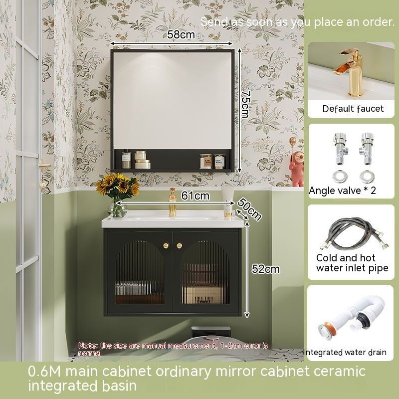 QW- Sink Smart Bathroom Mirror Cabinet Storage cabinet made of real wood in the bathroom