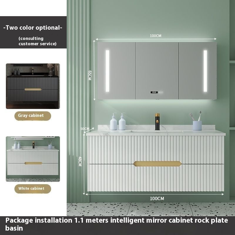 QW- Smart Bathroom, Mirror Bathroom Storage Cabinet, Basin Set
