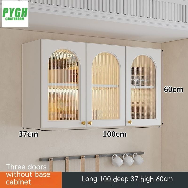 QW- Massif Wooden Kitchen Hanging French Style Wall Mounted Storage Cabinet