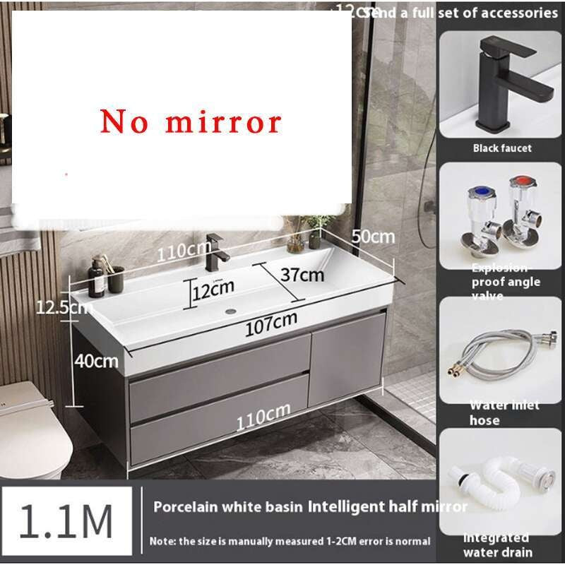 QW- Stone Basin Smart Mirror Bathroom Storage Cabinet