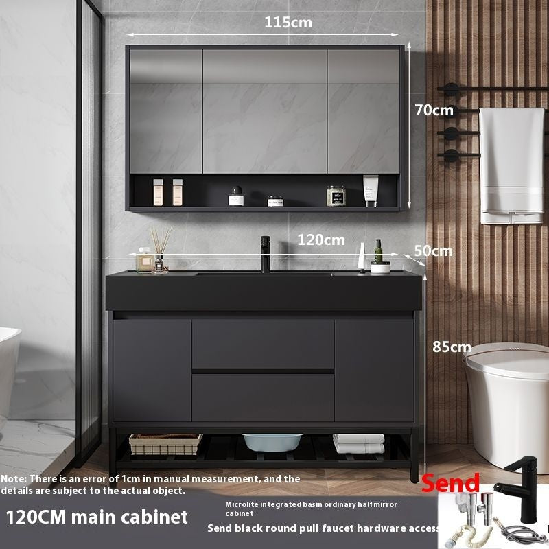 Kabinet Penyimpanan Kayu Asli Kaca Pintar QW-, Sinki Bilik Mandi Nano 