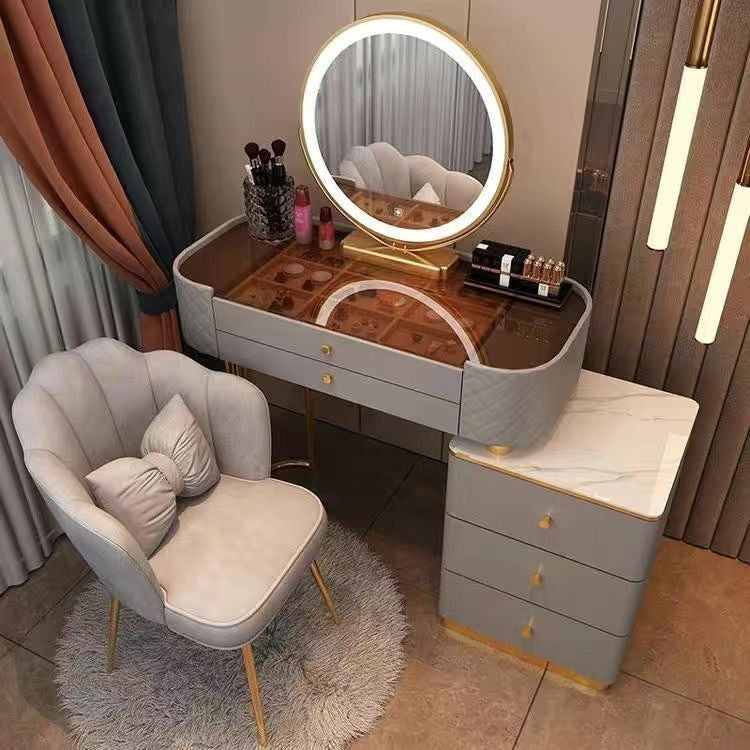 Meja Kabinet Penyimpanan Persalinan Kecil Mudah Gaya Nordik Kaca Jernih Bilik Tidur