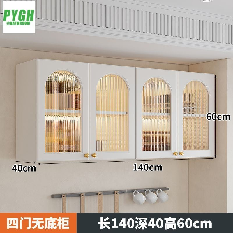 QW- Massif Wooden Kitchen Hanging French Style Wall Mounted Storage Cabinet