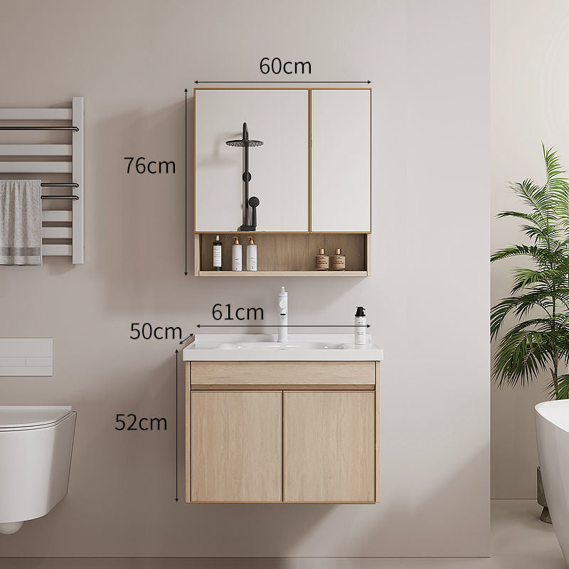 Kabinet simpanan bilik mandi QW- Aluminium, cermin pintar aloi aluminium, set sinki 