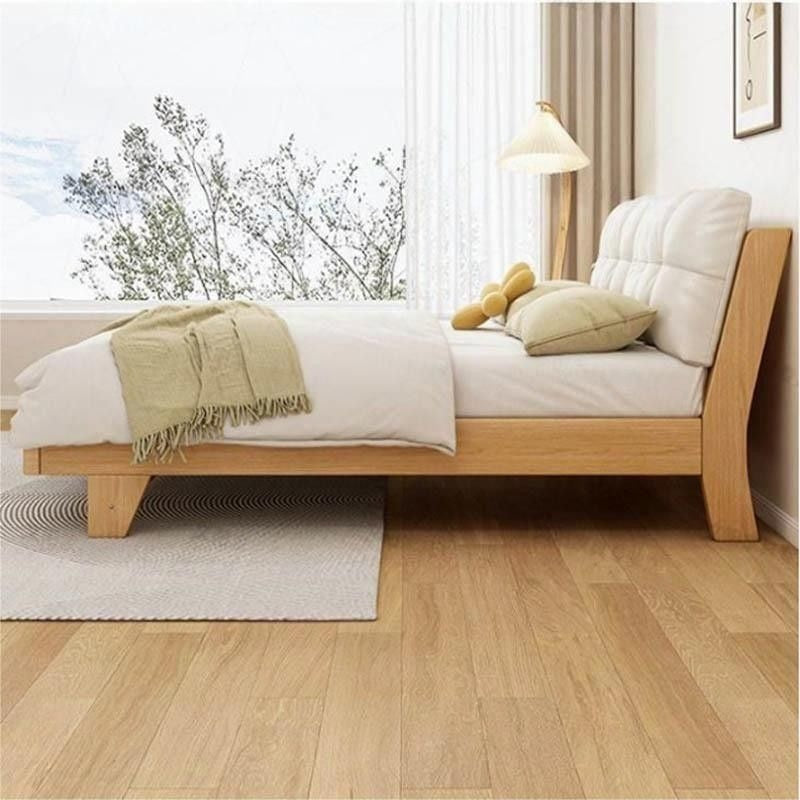 Nordic Solid Wood Full Single 1m x2m Cream Wind Big Bedroom Modern Soft Pack Small Double Bed