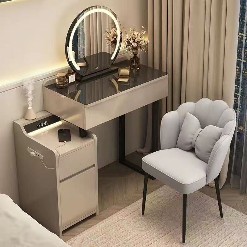 Meja Solek Bilik Tidur Kayu Padu Mewah Moden Kabinet Penyimpanan Pelbagai Fungsi Satu Set