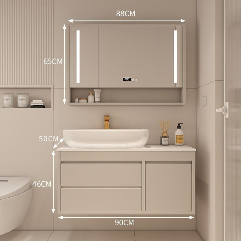 QW- Made of Real Wood, Smart Mirror in Bathroom, Bathroom Sink Storage Cabinet