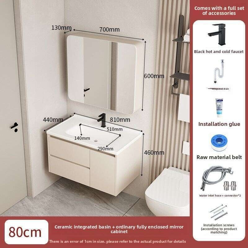 QW- Set storan meja solek, lebar 40 cm. Kabinet Cermin Bilik Mandi
