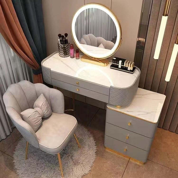 Meja Kabinet Penyimpanan Persalinan Kecil Mudah Gaya Nordik Kaca Jernih Bilik Tidur