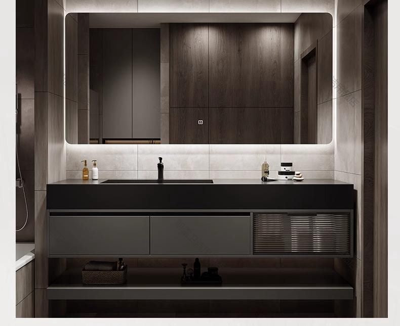 QW- Custom-made Real Wood Storage Cabinet Smart Mirror Sink in the Bathroom