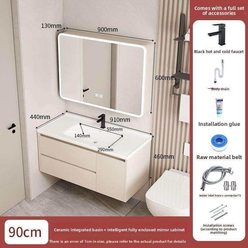 QW- Set storan meja solek, lebar 40 cm. Kabinet Cermin Bilik Mandi