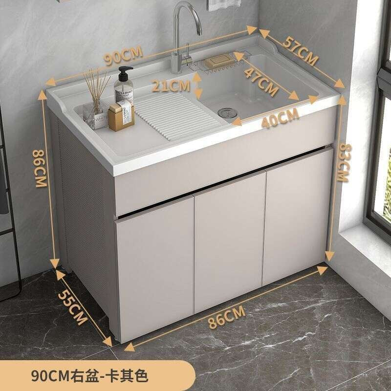 Kabinet Penyimpanan Bilik Mandi QW- Set Singki Kabinet penyimpanan aloi aluminium 
