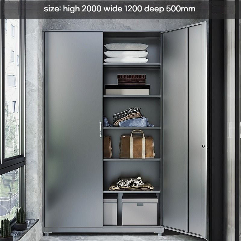 wardrobe 304 Stainless Steel Balcony Storage Clothes Changing Shoe Cabinet, Shelves, Multi-layer Bedroom Shelves