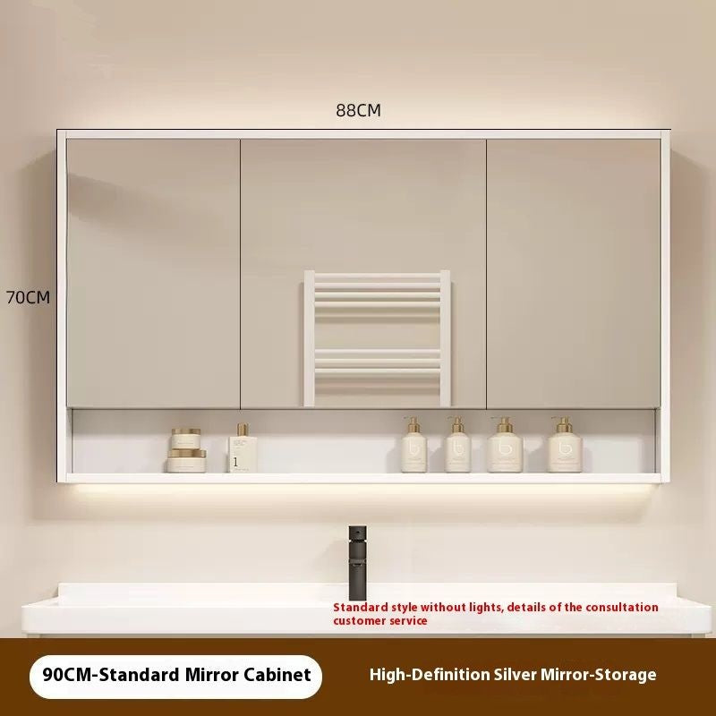 QW- Smart mirror made of real wood, mirror, bathroom storage cabinet