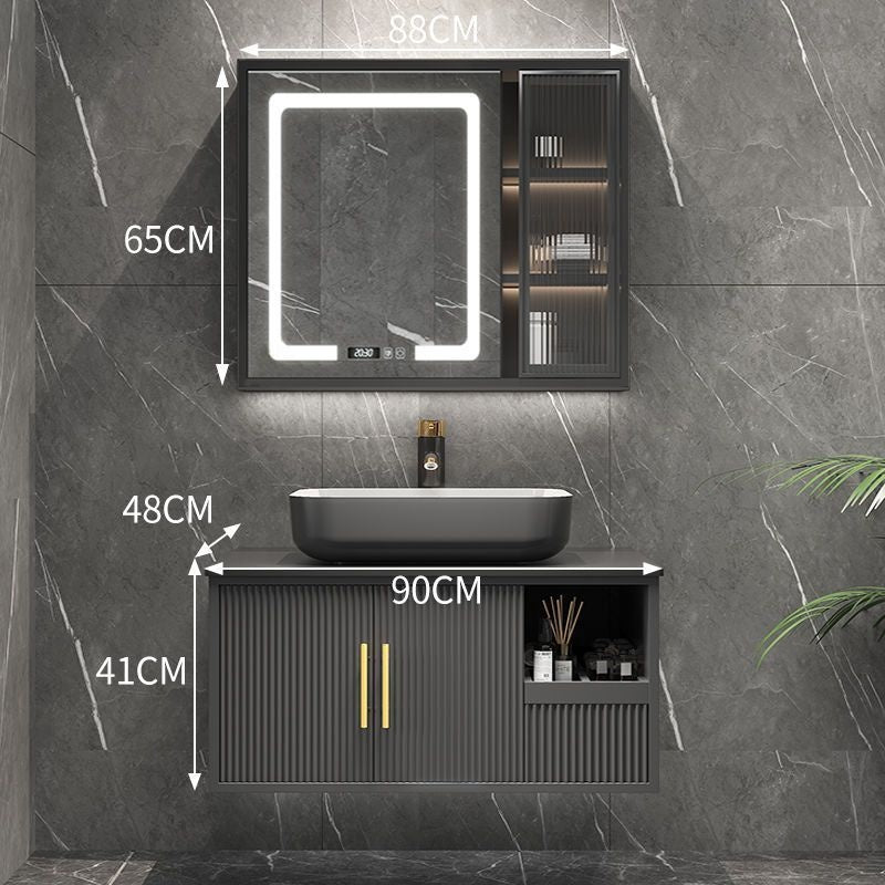 QW- Smart Bathroom, Mirror Bathroom Storage Cabinet, Basin Set