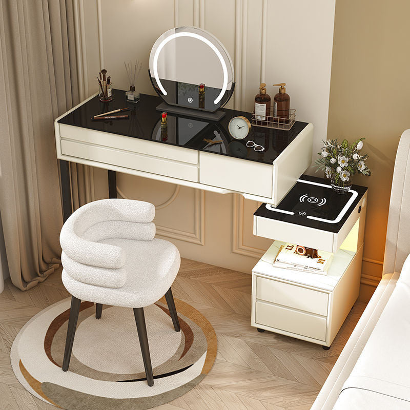 Smart Solid Wood Dressing Table Wireless Charging Bedroom Makeup Single Cabinet Modern Simple