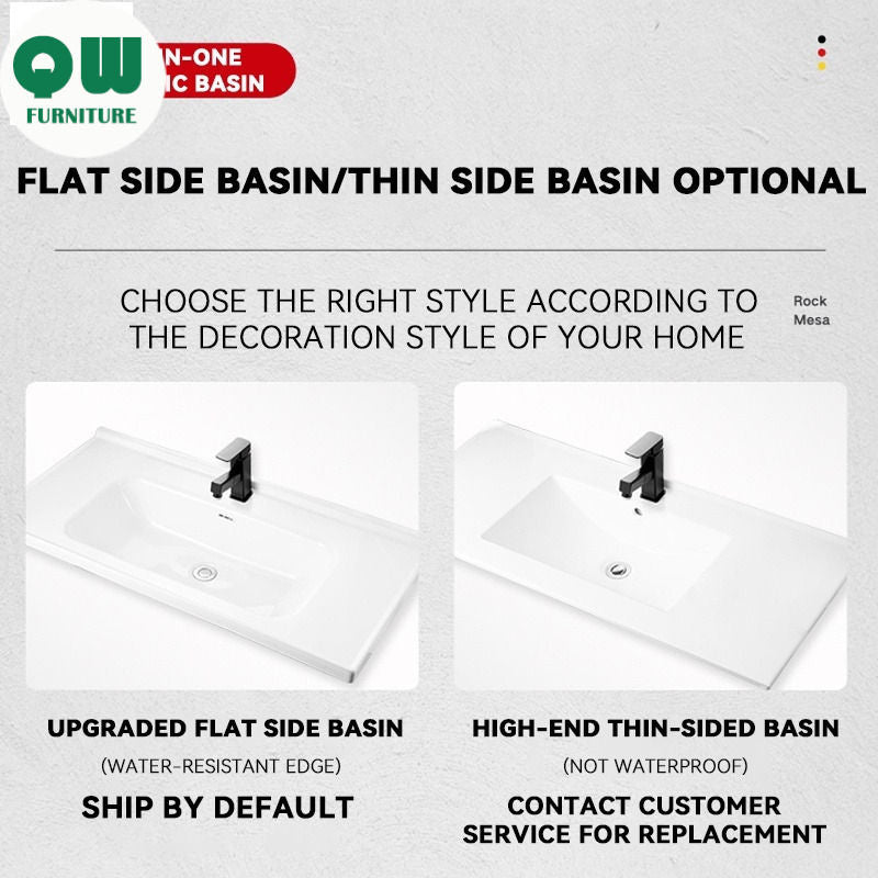 QW- Smart Bathroom, Storage Made of Real Wood, Multipurpose for Bathroom Mirror, and Washbasin Cabinet with Mirror