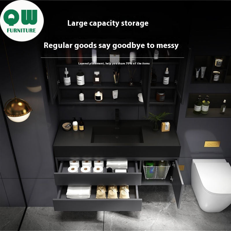 QW- Smart Mirror Real Wood Storage Bathroom Wash Cabinet