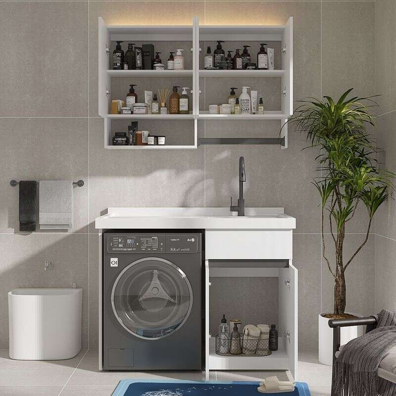 QW- Stainless Steel Storage Cabinet Bathroom Sink Washing Machine Counter