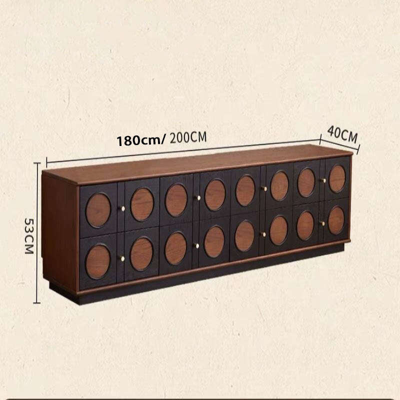 Solid wood set for living room American style floor standing TV cabinet