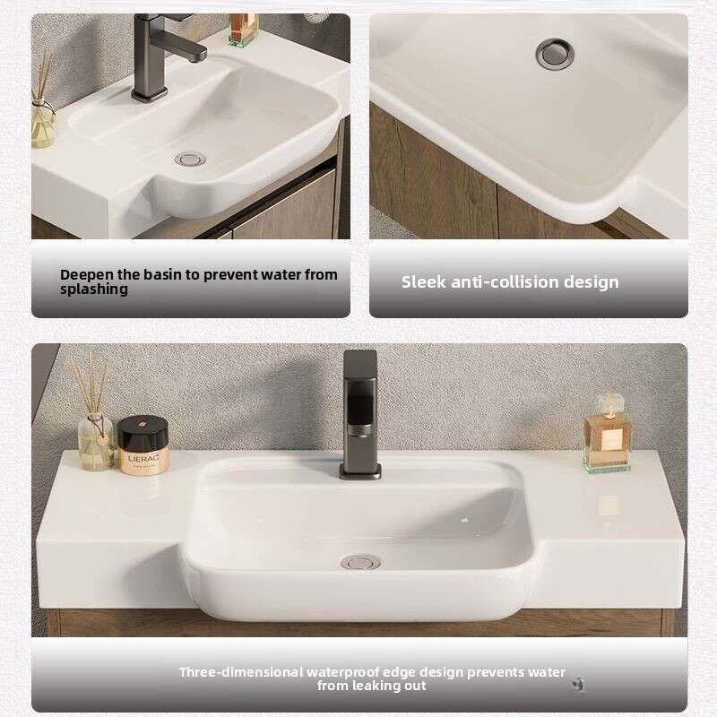 Kabinet Cermin Pintar Penyimpanan Aluminium QW- di Bilik Mandi, Set Singki Bilik Mandi