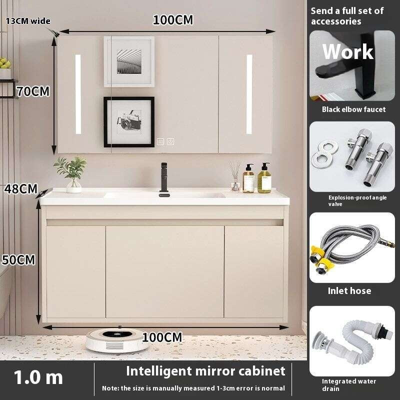QW- Storage Cabinet Smart Mirror Sink in the Bathroom