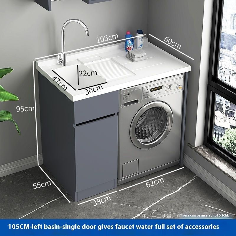 QW- Storage Cabinet Bathroom Sink Set Washing Machine Counter