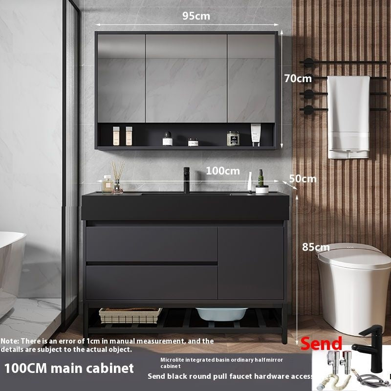 Kabinet Penyimpanan Kayu Asli Kaca Pintar QW-, Sinki Bilik Mandi Nano 
