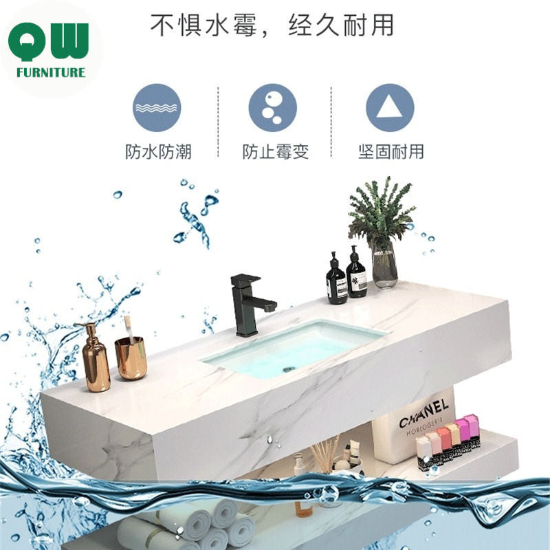 QW- Marble Sink Storage Cabinet Smart Mirror in the Bathroom