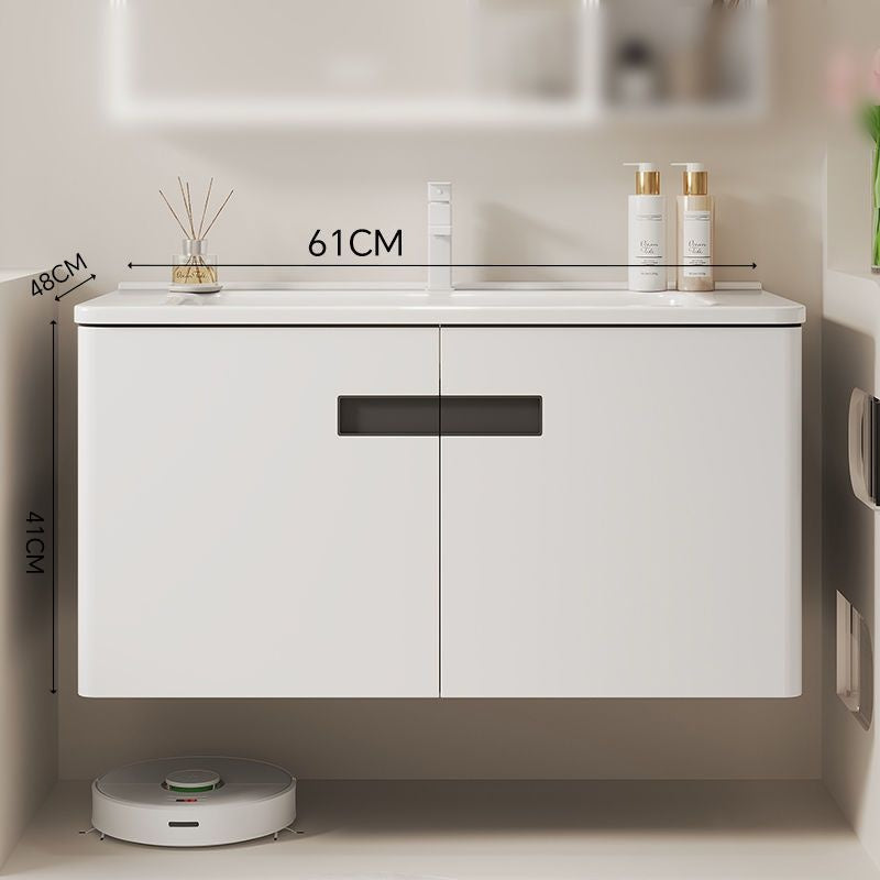 QW- alloy Aluminum makes a storage cabinet for the bathroom, mirror cabinet, and sink set.
