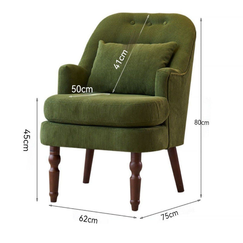 American style vintage single sofa pattern living room balcony bedroom lazy person corduroy leisure chair