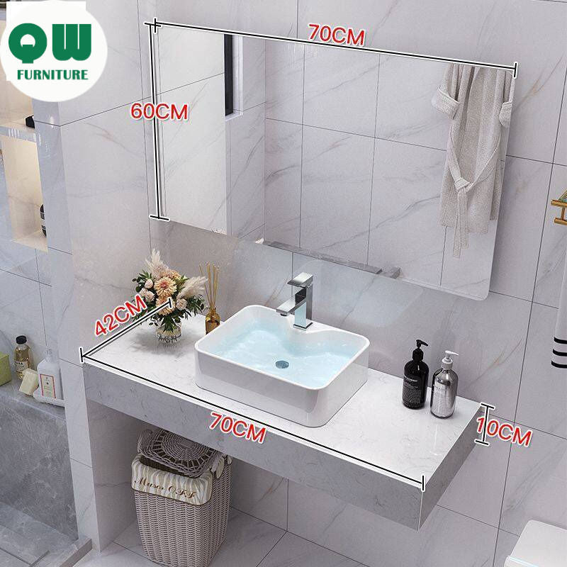 QW- Marble Basin and Smart Glass Bathroom