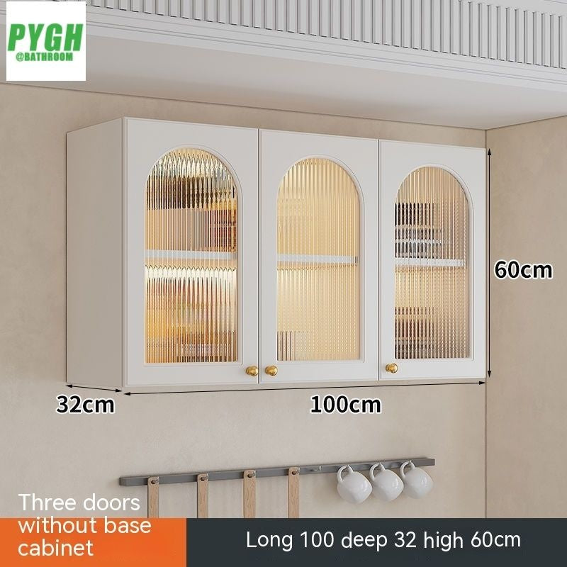 QW- Massif Wooden Kitchen Hanging French Style Wall Mounted Storage Cabinet