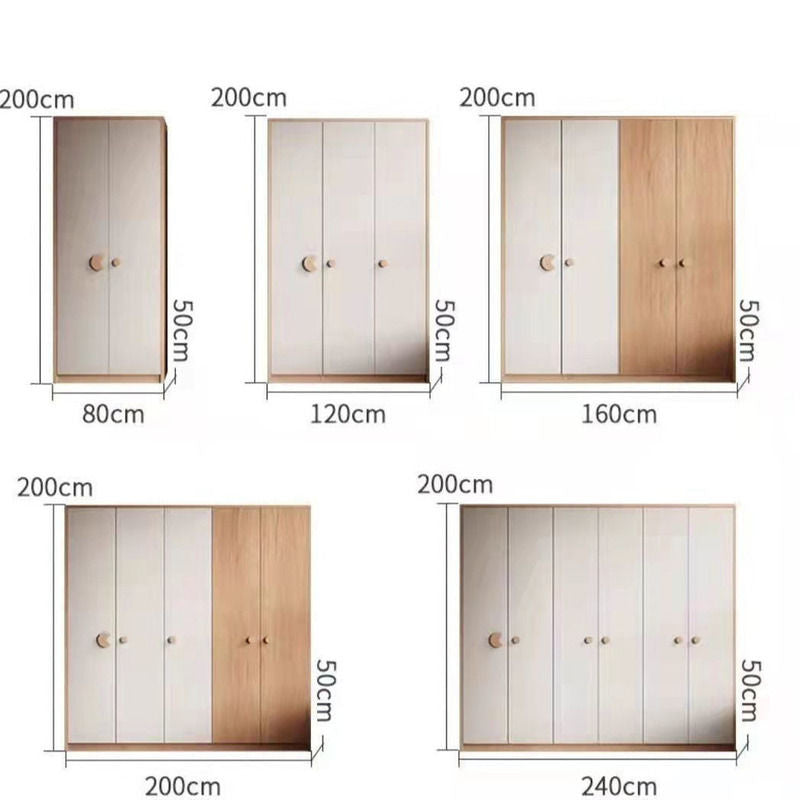 Modern Simple Home Bedroom Solid Wood Particle Board Japanese Style Children's Wardrobe