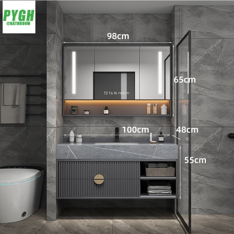 QW- Kabinet Cermin, Gabungan Dua Set Pencuci Muka, Singki Bilik Mandi 