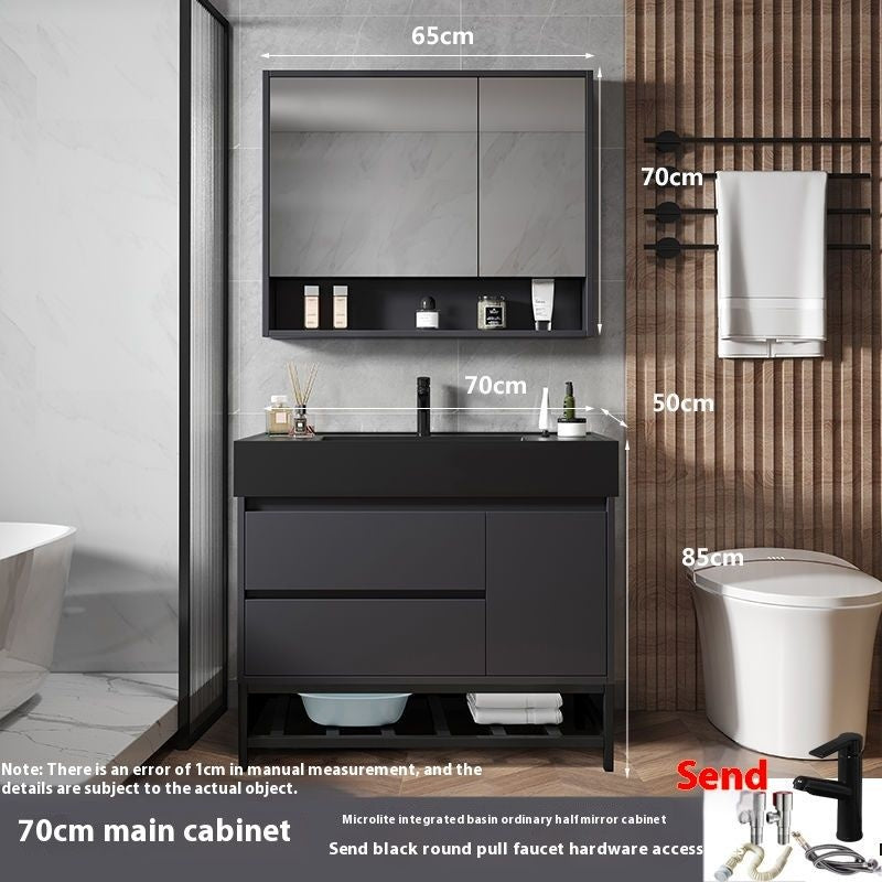 Kabinet Penyimpanan Kayu Asli Kaca Pintar QW-, Sinki Bilik Mandi Nano 