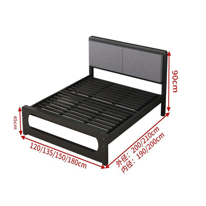 Wrought iron European bed, double 1.8 meters, apartment reinforced frame, thickened steel 1.5, single bed 1.2