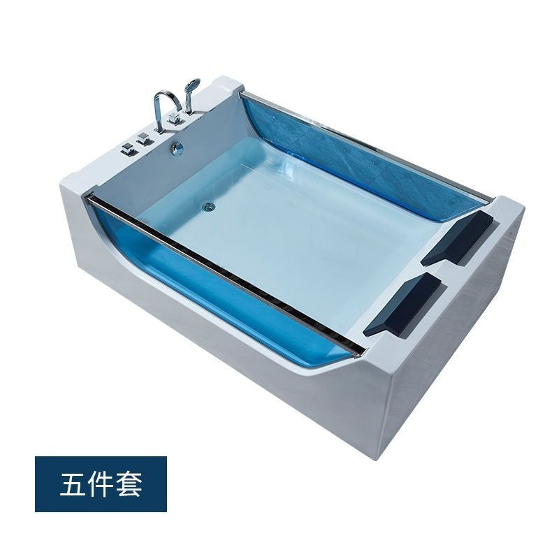 QW- Large acrylic bathtub for two people, heated bathtub, wave massage bathtub.