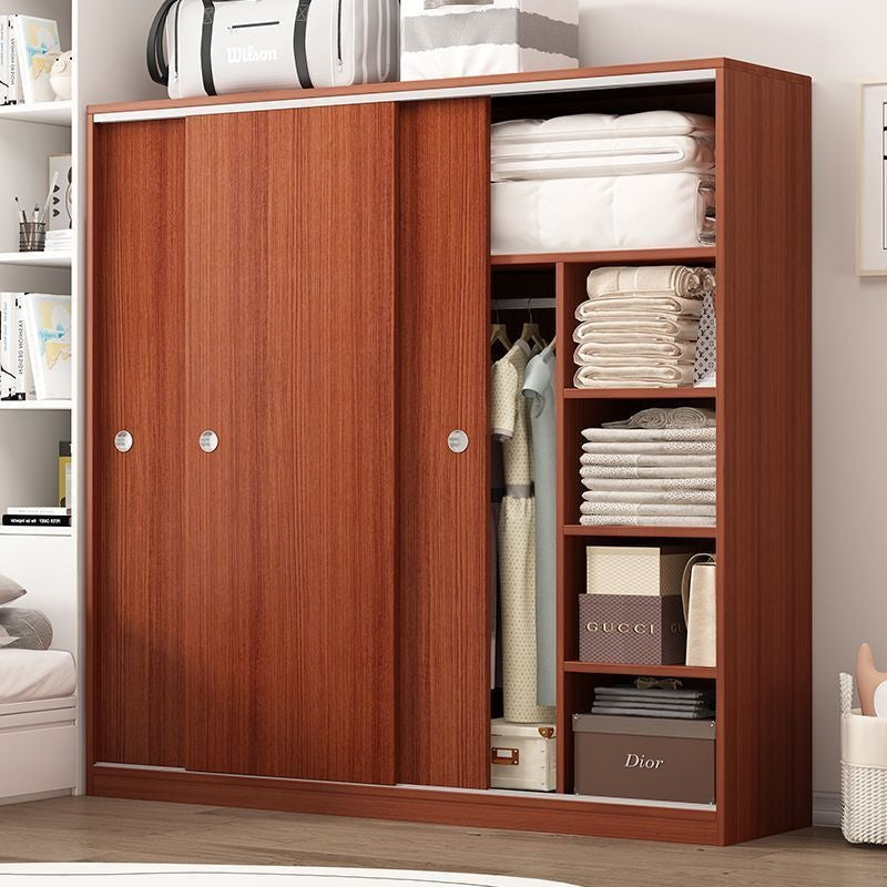 Home Wardrobe Bedroom Sliding Door Simple Modern Children's Adult Cabinet Economical for Dormitory Rental Room