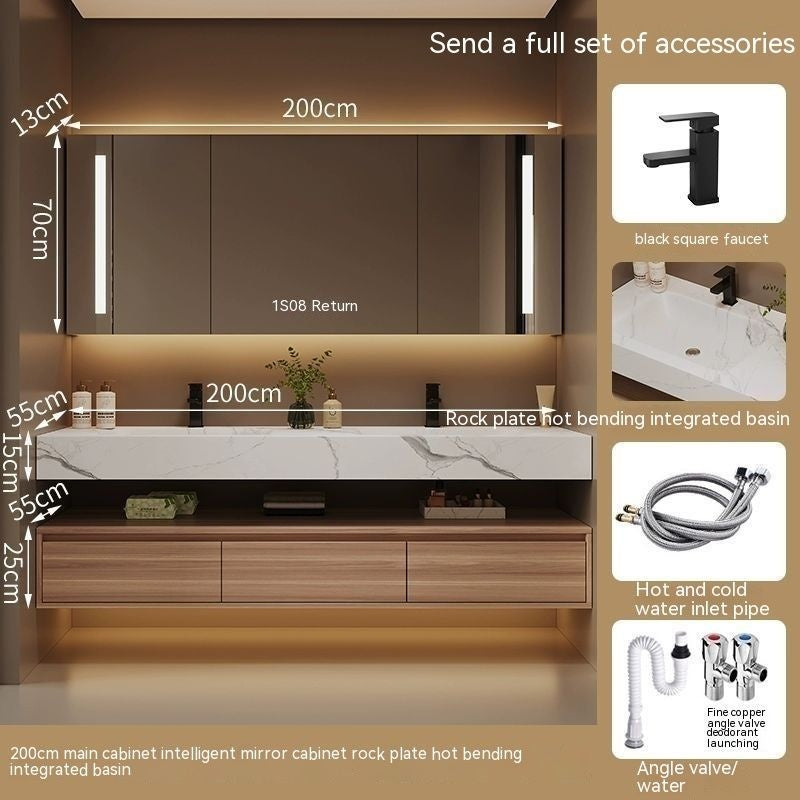 QW- Custom-made cabinet and smart mirror for bathroom, bathroom storage cabinet, sink set