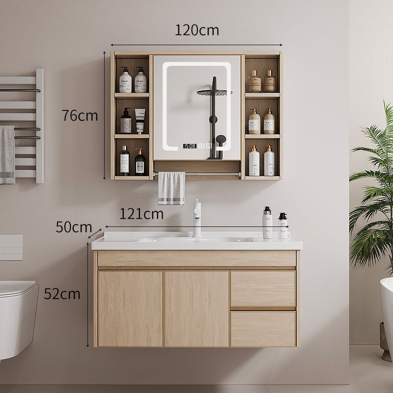 Kabinet simpanan bilik mandi QW- Aluminium, cermin pintar aloi aluminium, set sinki 