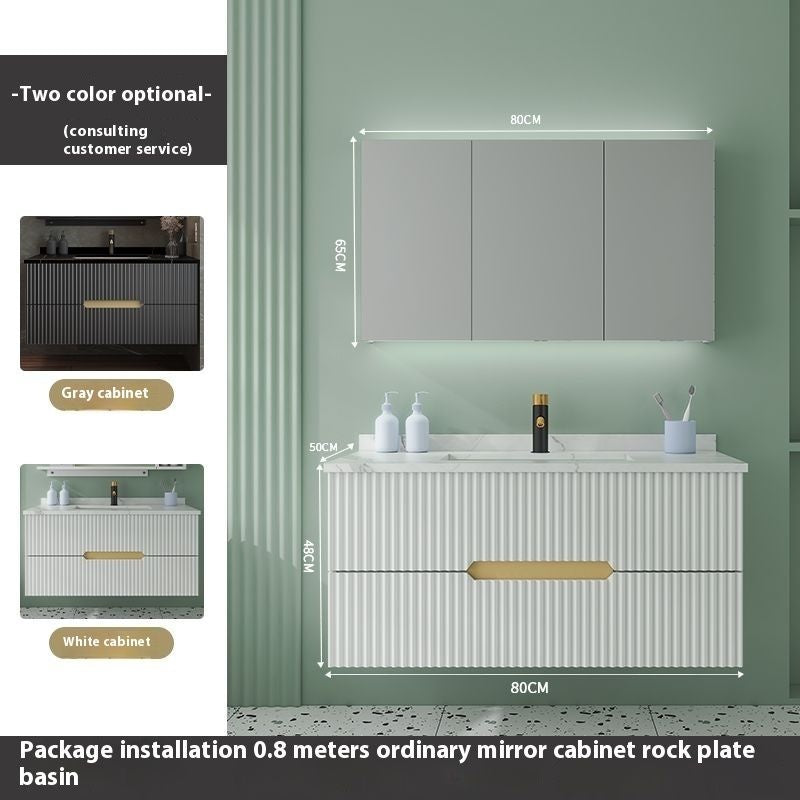 QW- Smart Bathroom, Mirror Bathroom Storage Cabinet, Basin Set