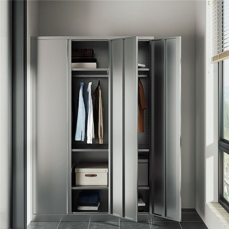 wardrobe 304 Stainless Steel Balcony Storage Clothes Changing Shoe Cabinet, Shelves, Multi-layer Bedroom Shelves